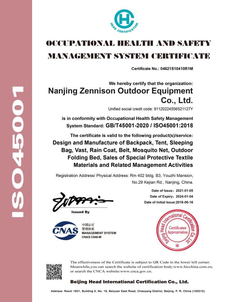 ISO 45001 certificate