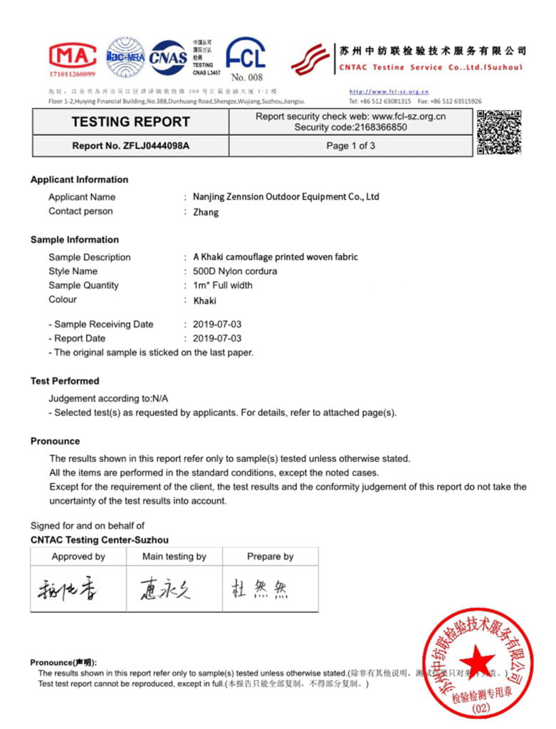 fabric-test certificate