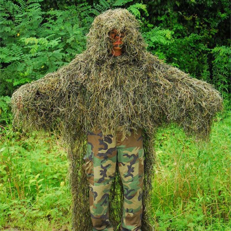 ghillie poncho woodland