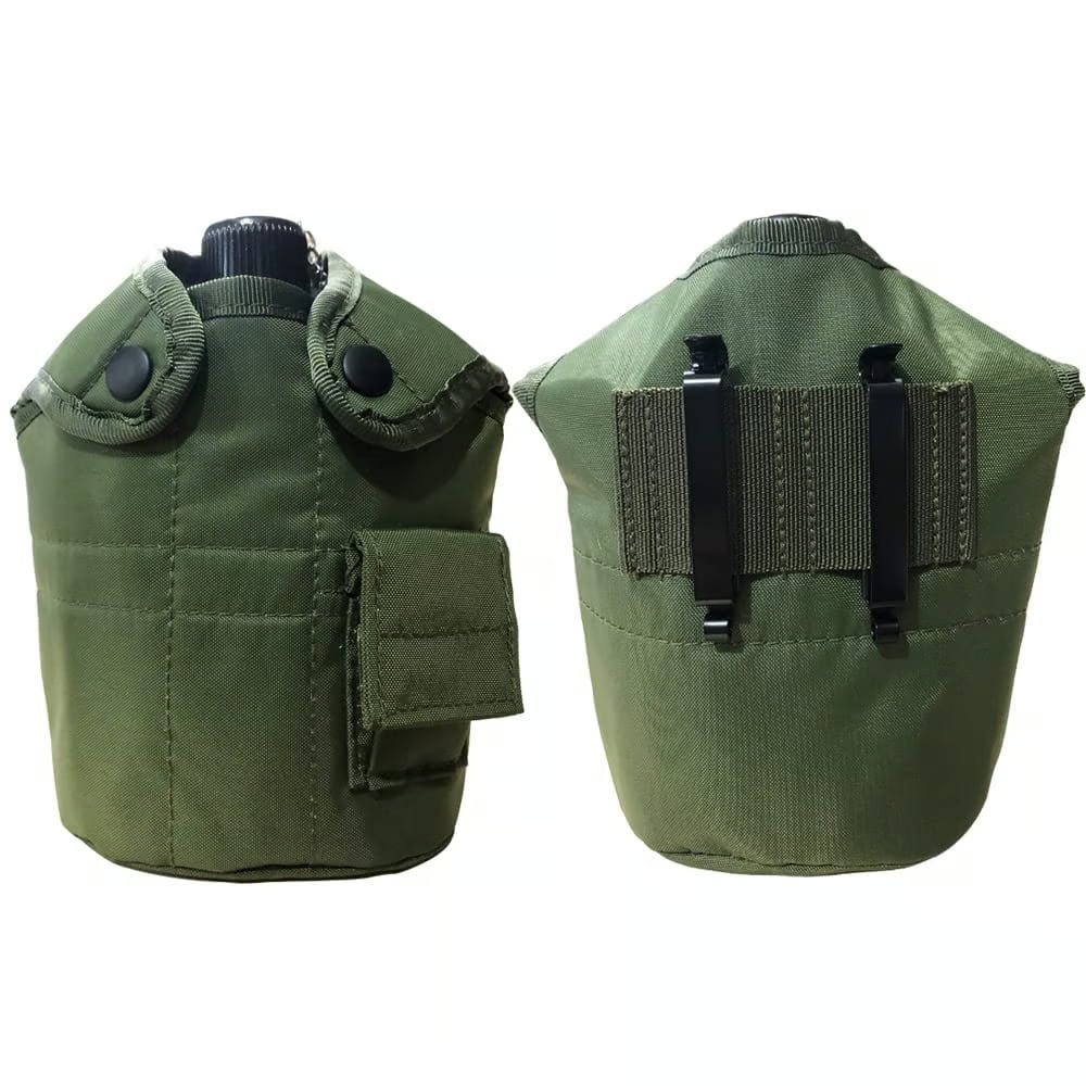 military g.i. style aluminum outdoor canteen water bottle