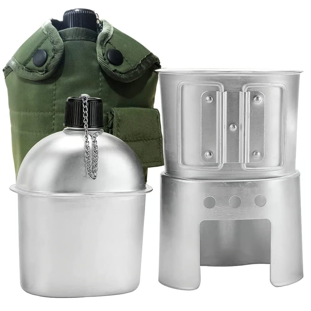military aluminum outdoor canteen water bottle