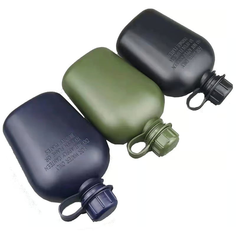 oem 1 liter military style pe water canteen for outdoor camping bottle