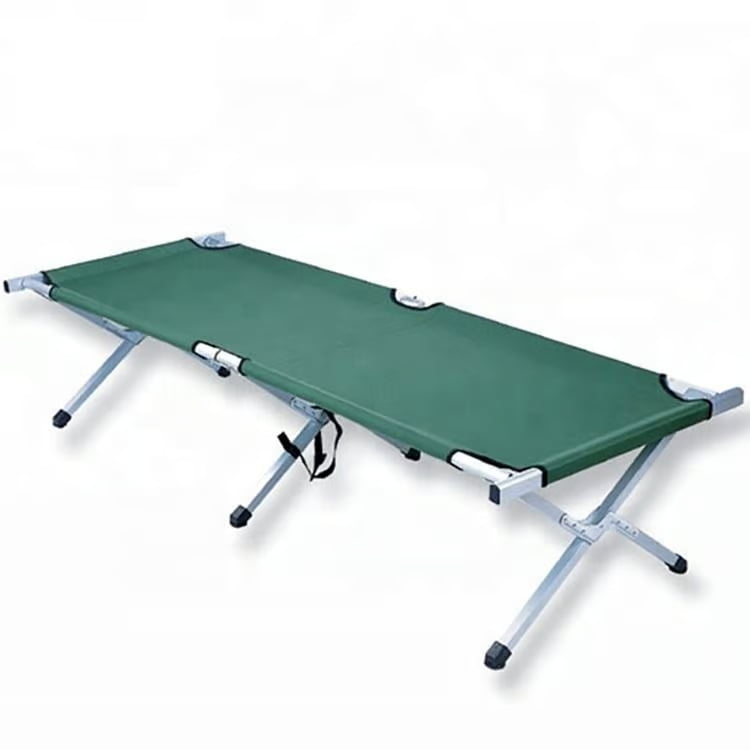 portable outdoor adjustable military cot folding camp bed