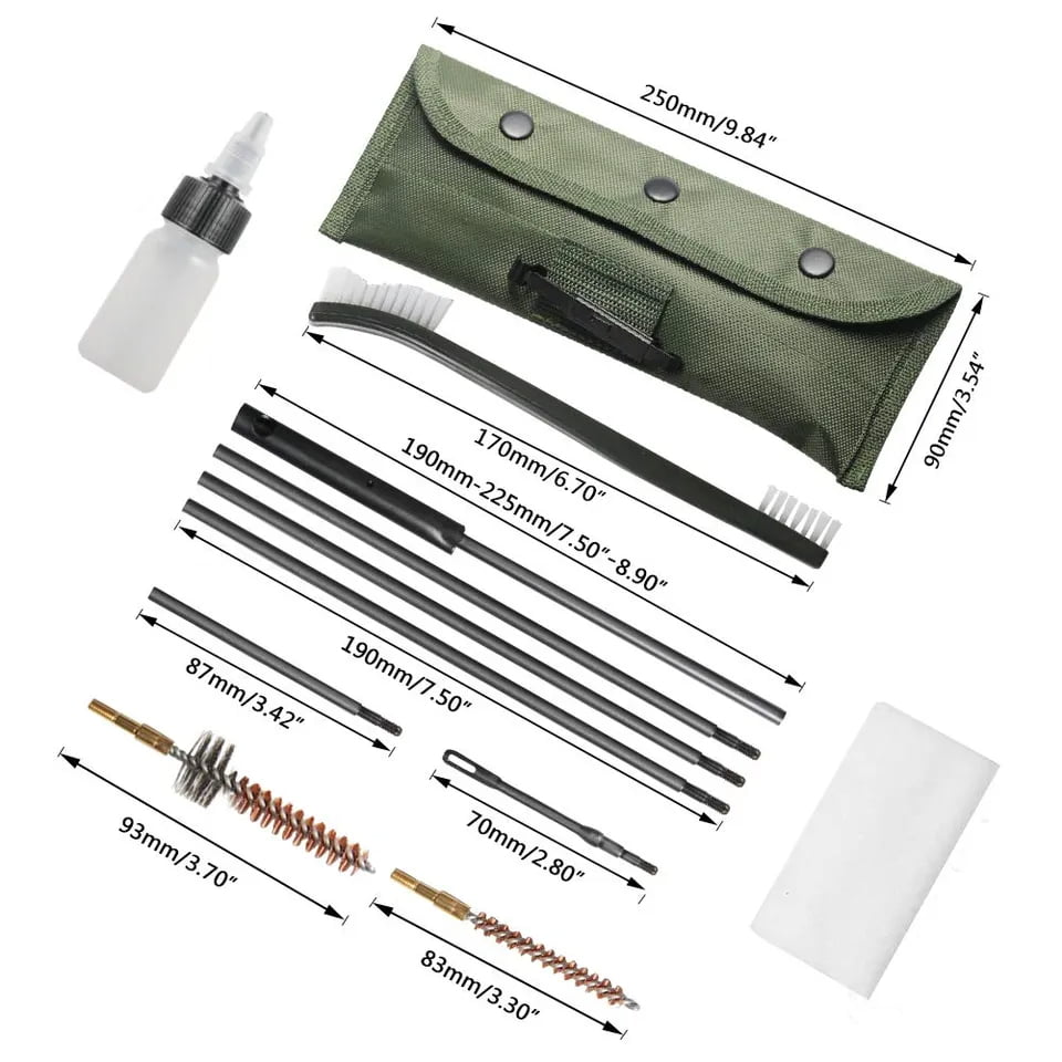 comprehensive .22 caliber gun cleaning brush kit 11 pieces