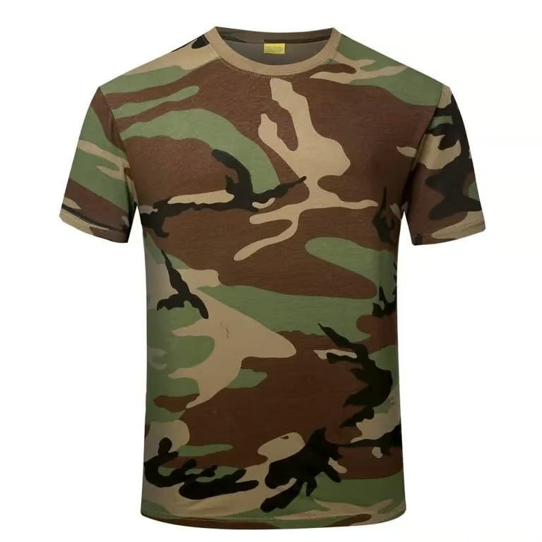 woodland camouflage military t shirt