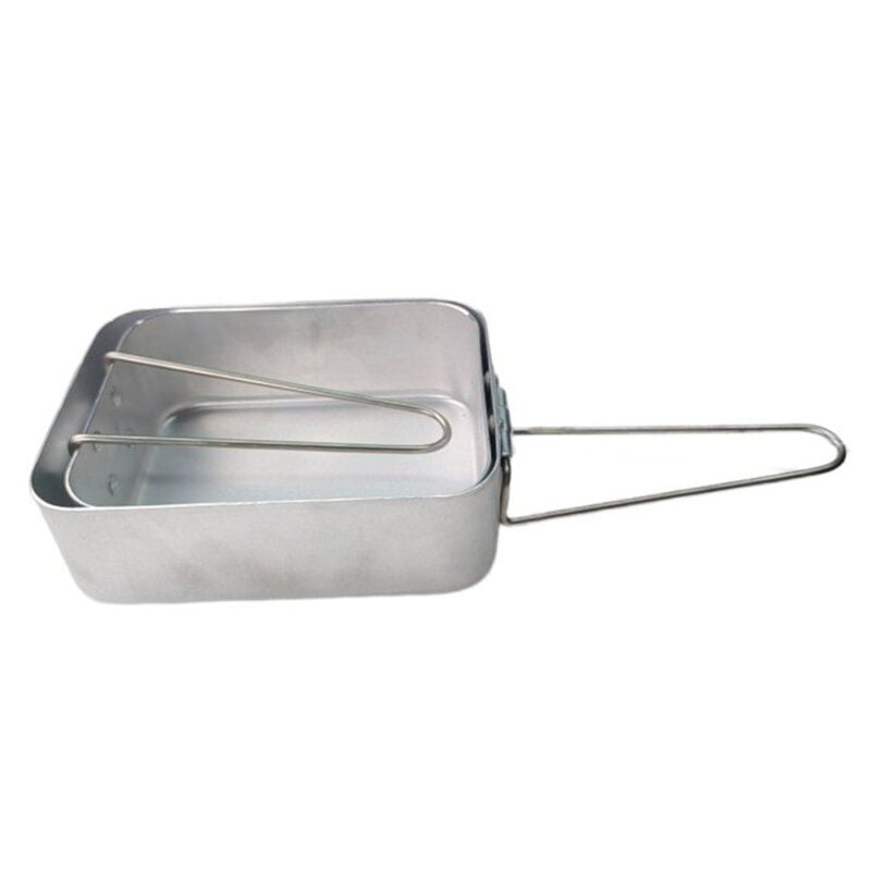 British Army Style Double Mess Tin Billie Cans with Folding Handles