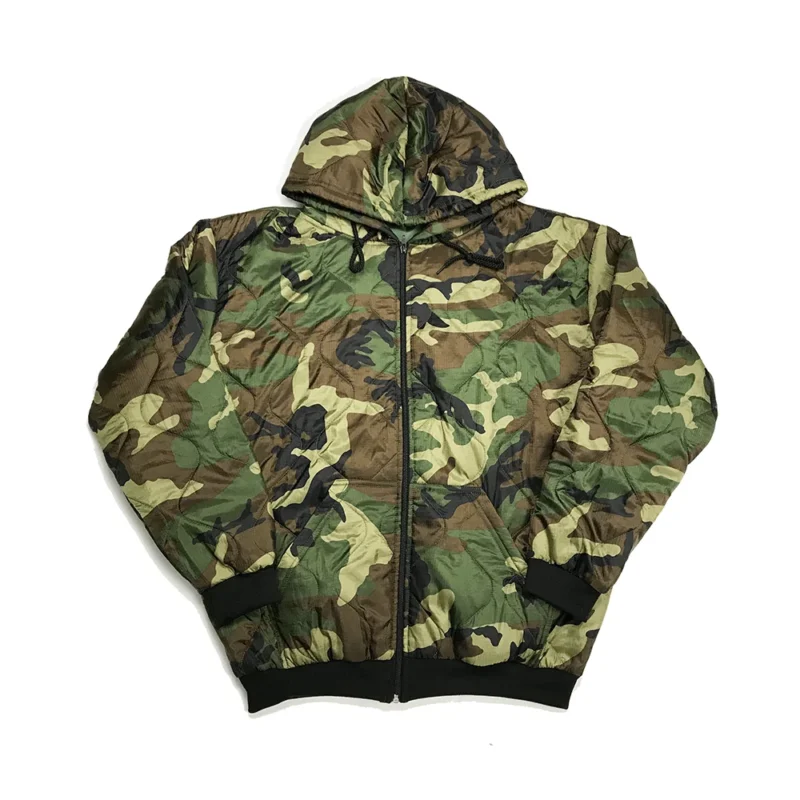 Custom Logo Woodland Jungle Camouflage Woobie Hoodie Jacket With Zipper