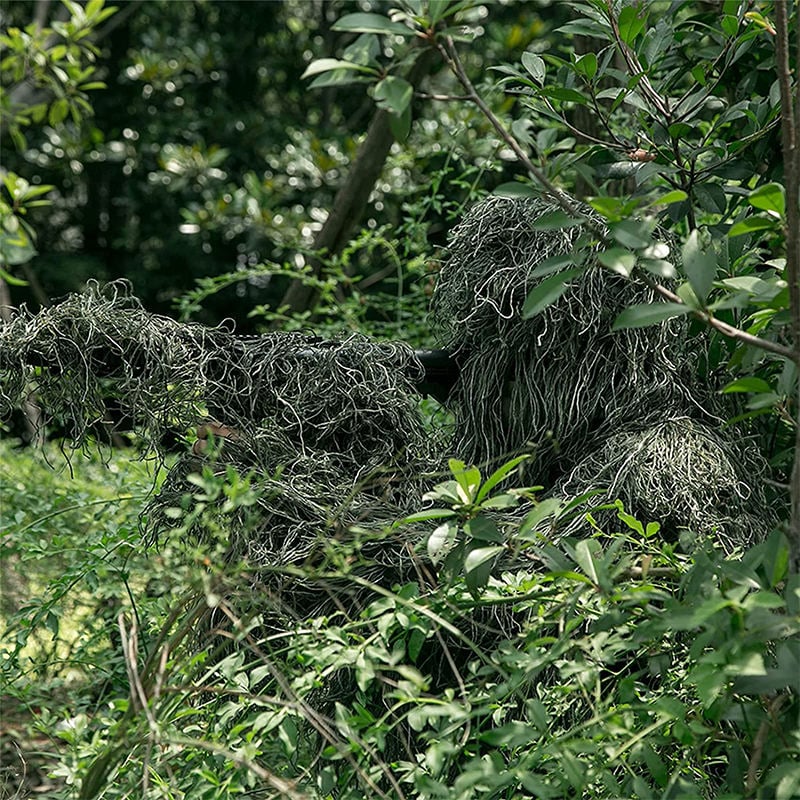 Durable Forest Product Mesh Lining Green Camo Ghillie Suit For Hunting