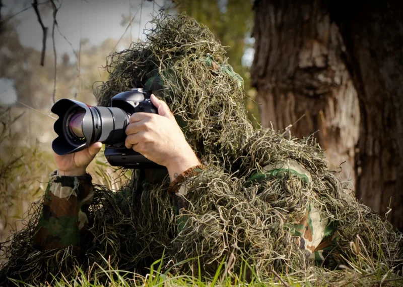 Hunting Shooting Wildlife Photography Leafy Camo Hooded Ghillie Suits Clothes Lightweight