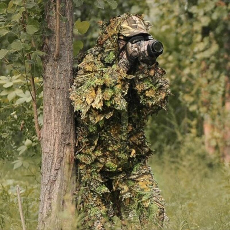 Hunting Shooting Wildlife Photography Leafy Camo Hooded Ghillie Suits Clothes Lightweight