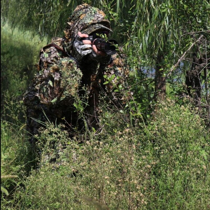 Hunting Shooting Wildlife Photography Leafy Camo Hooded Ghillie Suits Clothes Lightweight
