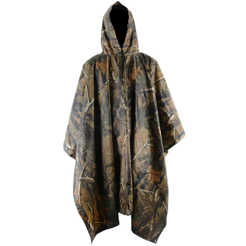 Multifunction Realtree Camouflage Waterproof Rain Poncho - Maple Leaf Camo, One Size