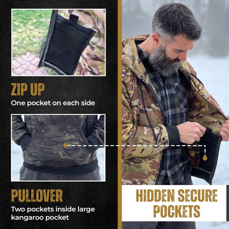 Men's Millitary Waterproof Tactical Softshell Woobie Hoodie