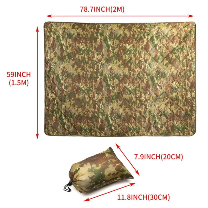 Military Style Outdoor Camping Hiking Traveling Multicam Poncho Liner Woobie Blanket