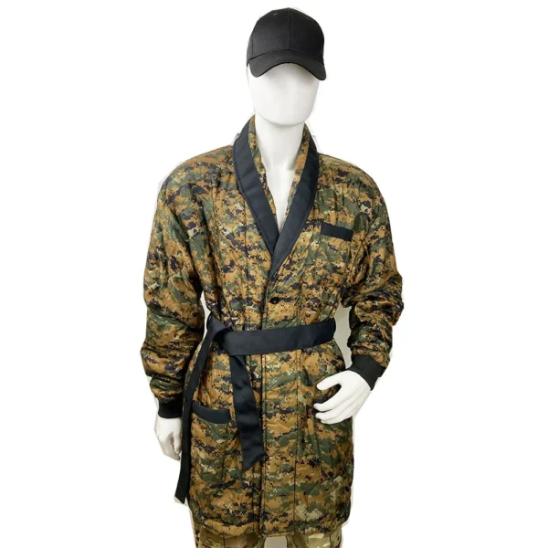 Nylon Camo Woobie Waterproof Hoodie Night Robe Smoking Jacket