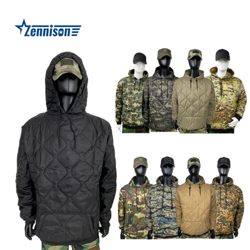 Olive Green Custom Logo Winter Men's Hoodie