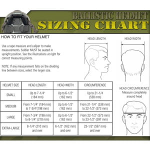 ballistic helmet size