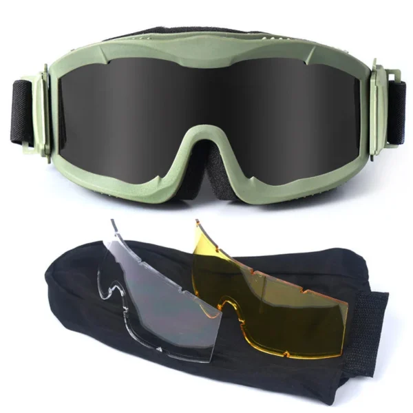 Tactical Goggles Shock-Resistant Three-Lens Set CS Game Shooting Glasses