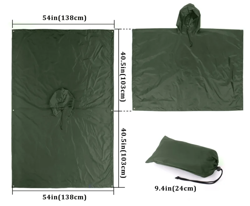 US GI Issue Military USMC Style Poncho Ripstop OD Green
