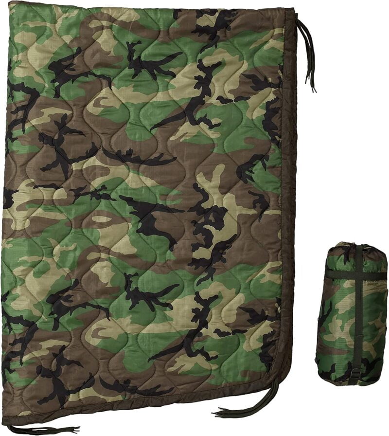 Woodland Camouflage Woobie Blanket Wet Weather Poncho Liner