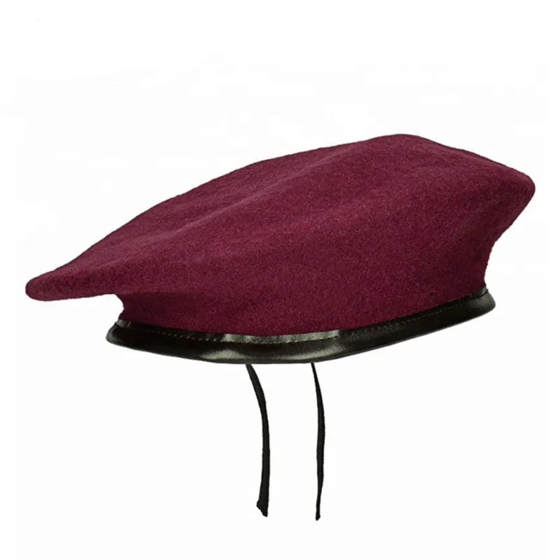 Custom Logo Cheap High Quality Red Black Green Beret Hats Wool Outdoor