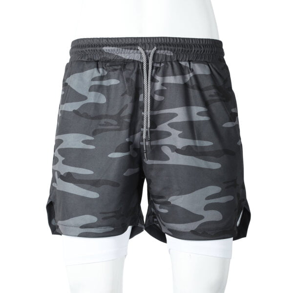 Tactical Army Training Dual Layer Breathable Mesh Fitness Gym Sport Camo Shorts
