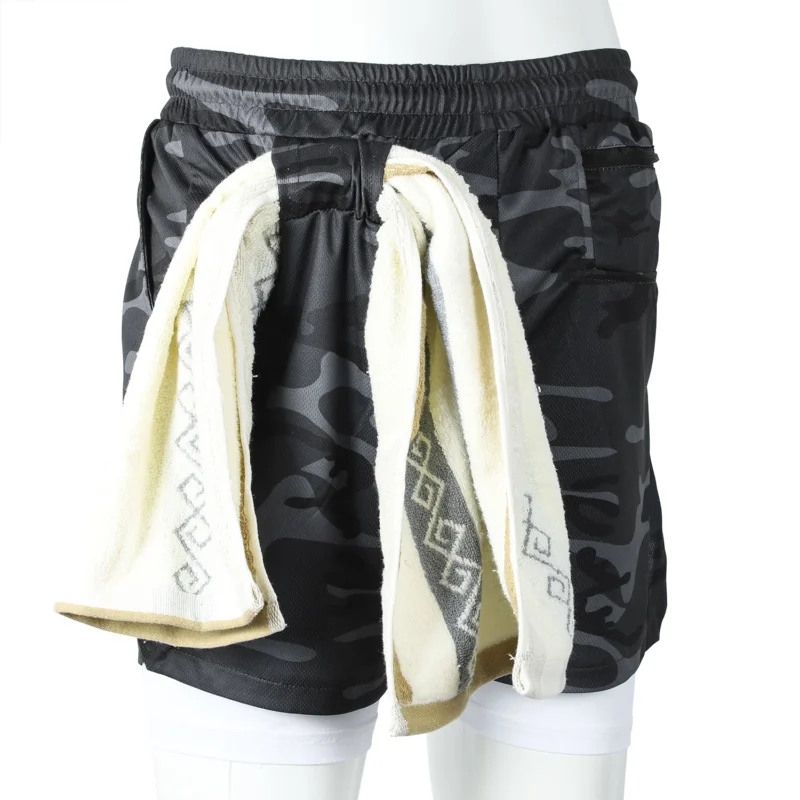 Tactical Army Training Dual Layer Breathable Mesh Fitness Gym Sport Camo Shorts