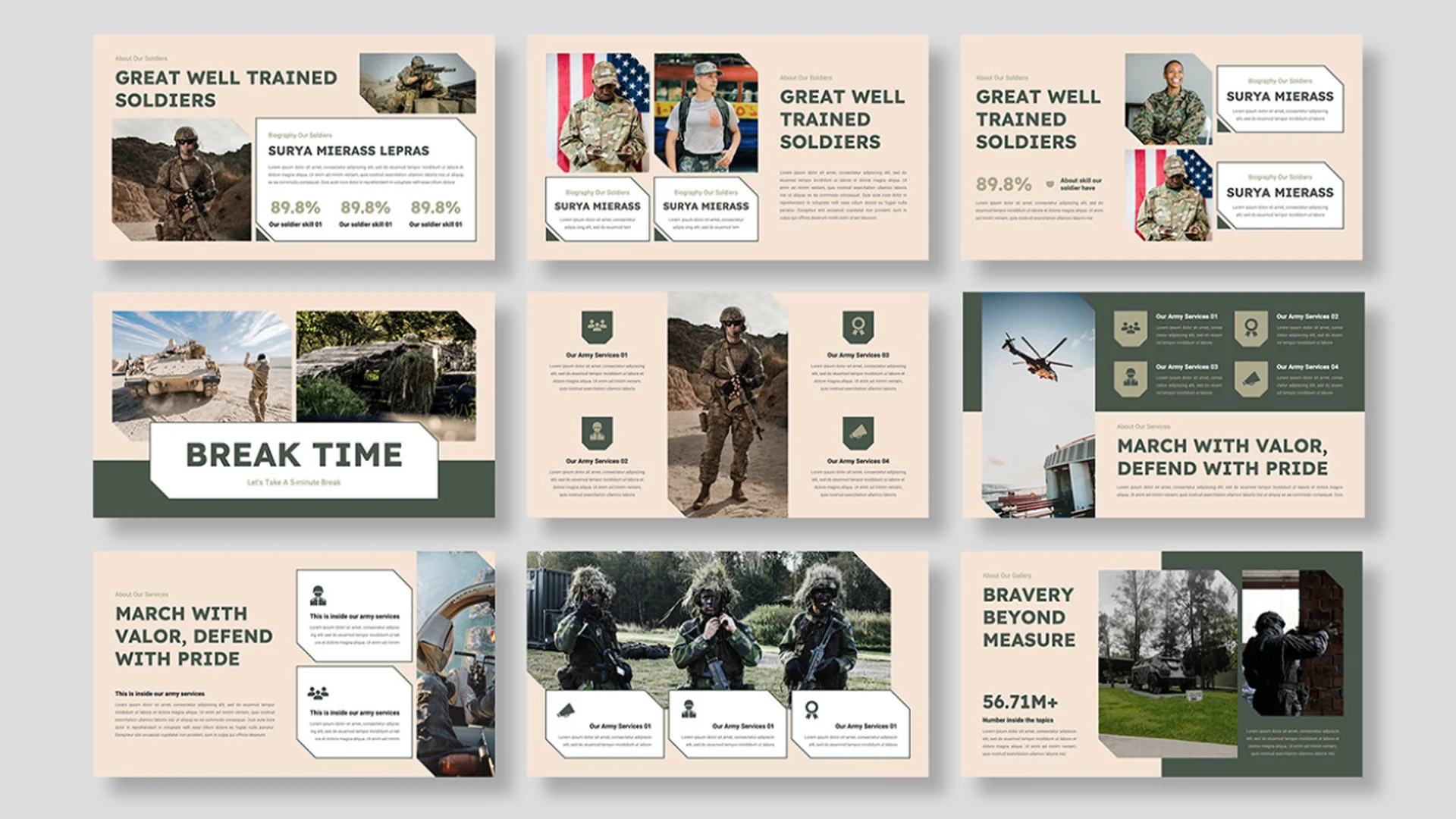 military products brochures
