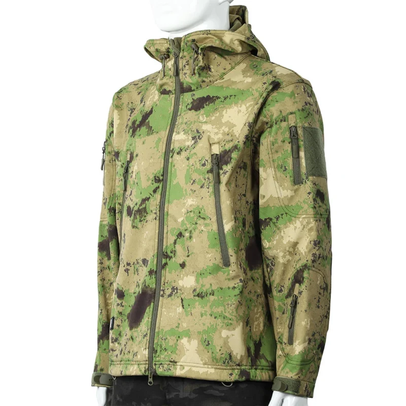 outdoor waterproof windproof soft shell men's fleece jacket