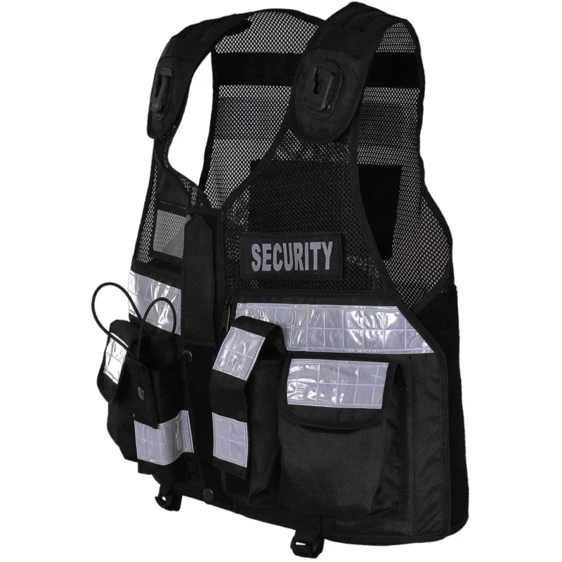 Wholesale Security Vest Reflective Men Black Safety Vest Wholesale