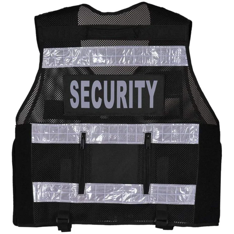 Wholesale Security Vest Reflective Men Black Safety Vest Wholesale