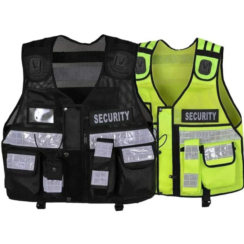 Wholesale Security Vest Reflective Men Black Safety Vest Wholesale
