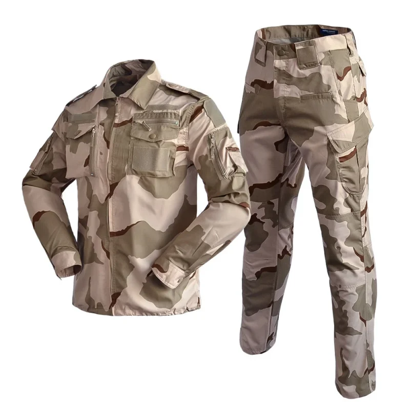 Men's Outdoor Tri-color Desert Camouflage Uniform Combat Uniform