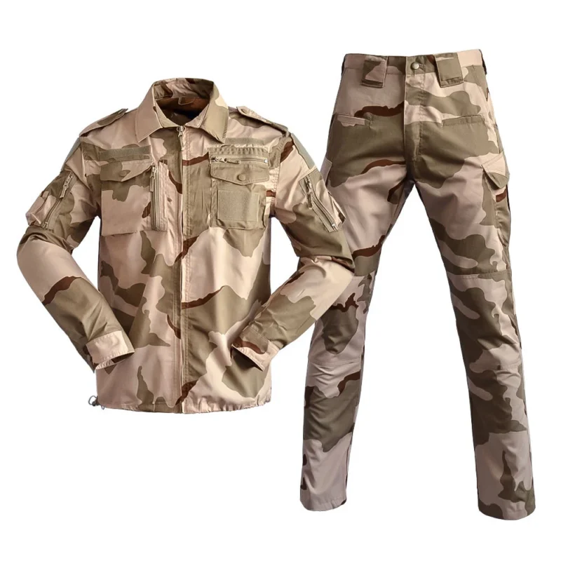 Men's Outdoor Tri-color Desert Camouflage Uniform Combat Uniform