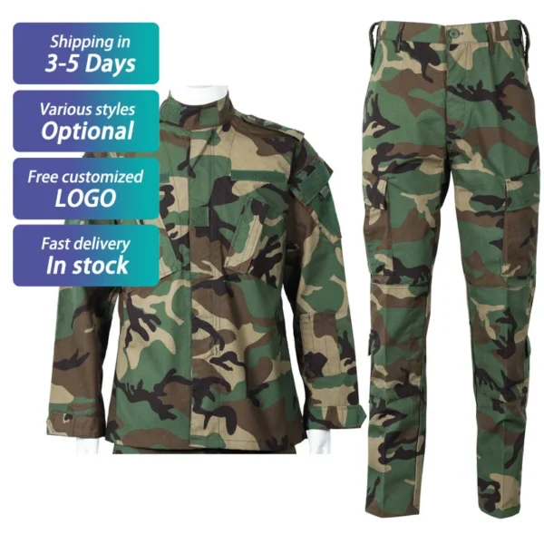 Woodland Camo American Uniform 65/35 TC Combat Camouflage Suit Tactical Uniform