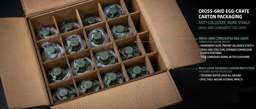 Reinforced Egg-Crate Cartons for Drop Impact Absorption