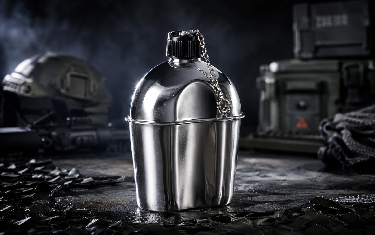 Heavy-Duty Stainless Steel Military Canteen