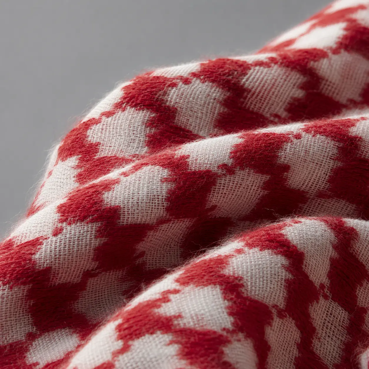 Ghutrah Red White Plaid Weave Texture