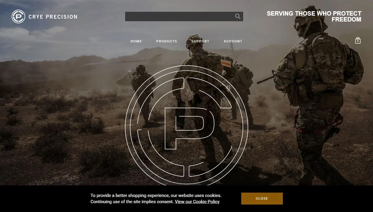 Crye Precision tactical gear manufacturer official website screenshot