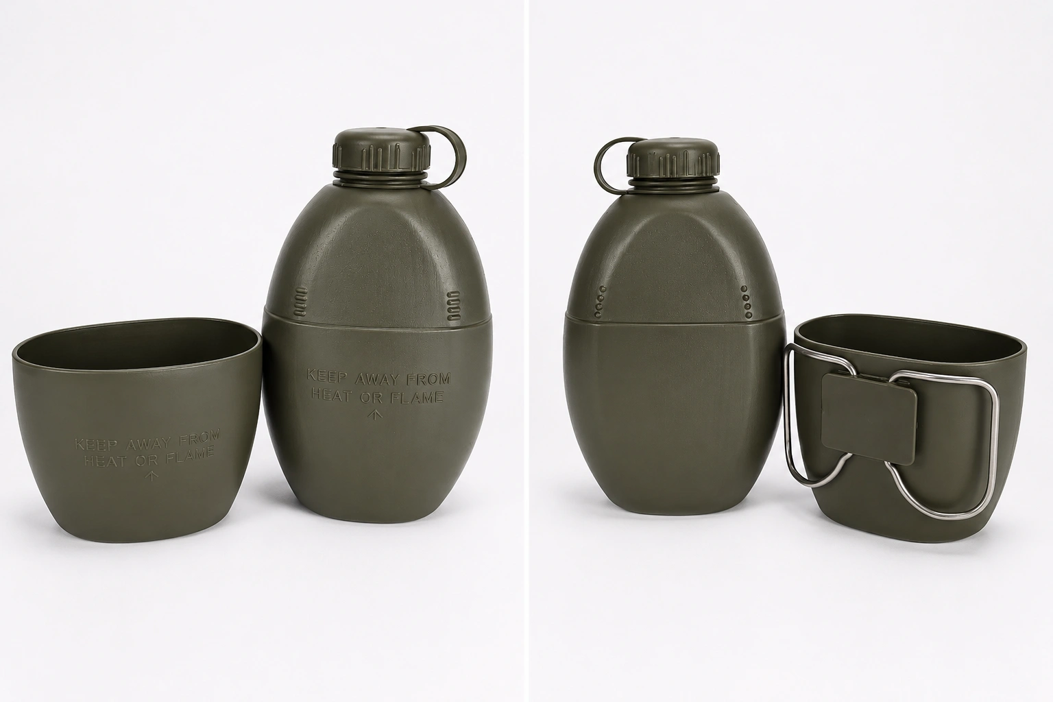 British style military water bottle and mug set for wholesale supply