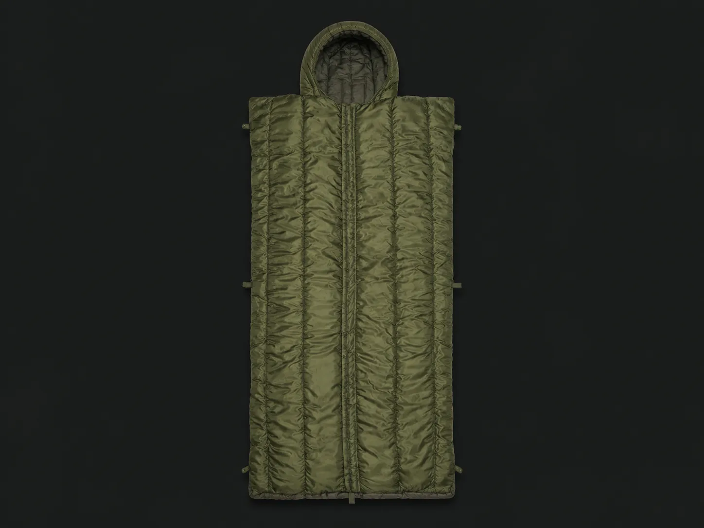 Infantry envelope sleeping bag with independent hood for bulk tactical procurement