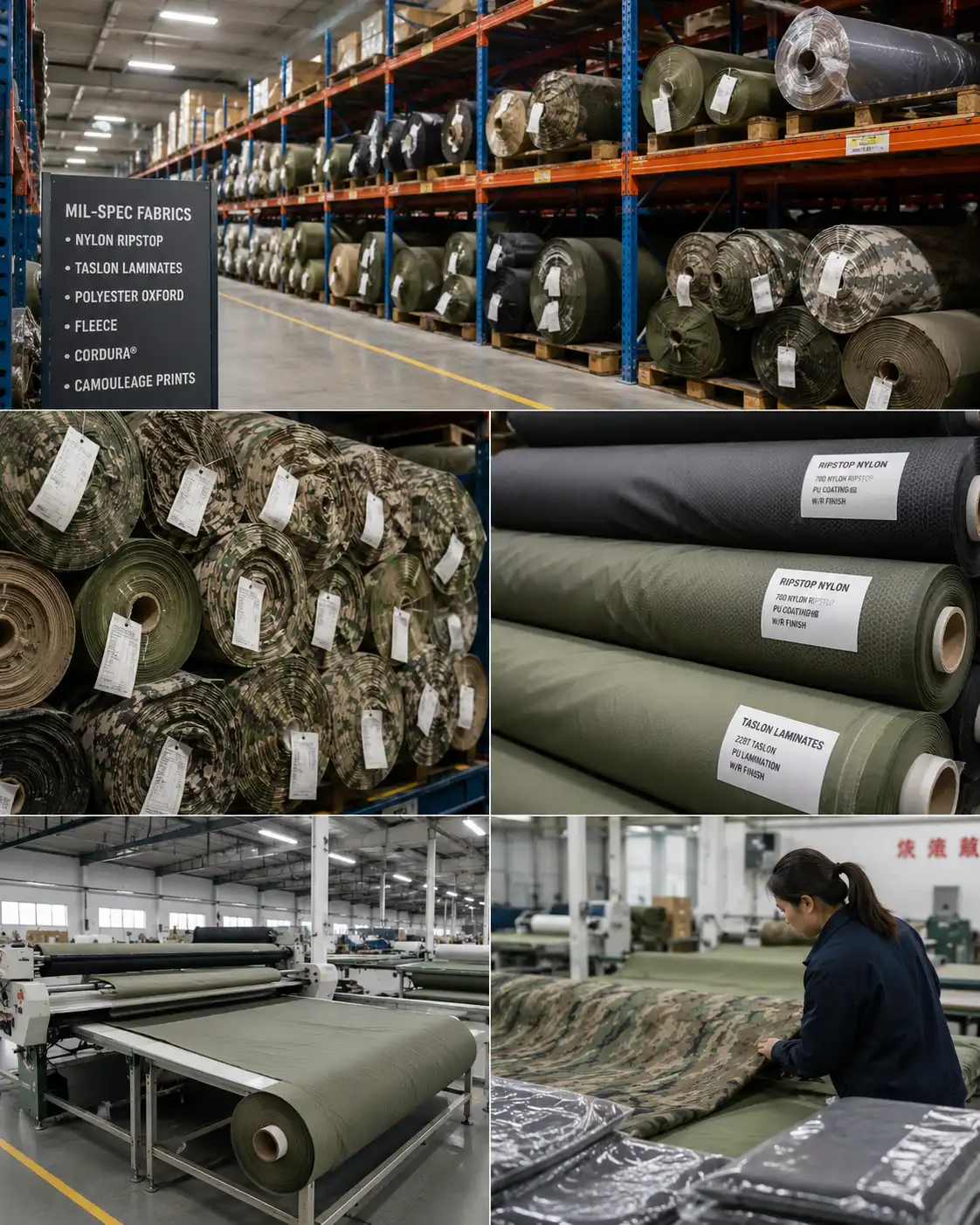 Zennison raw military fabric stock for custom tactical sleeping bag manufacturing and camouflage options