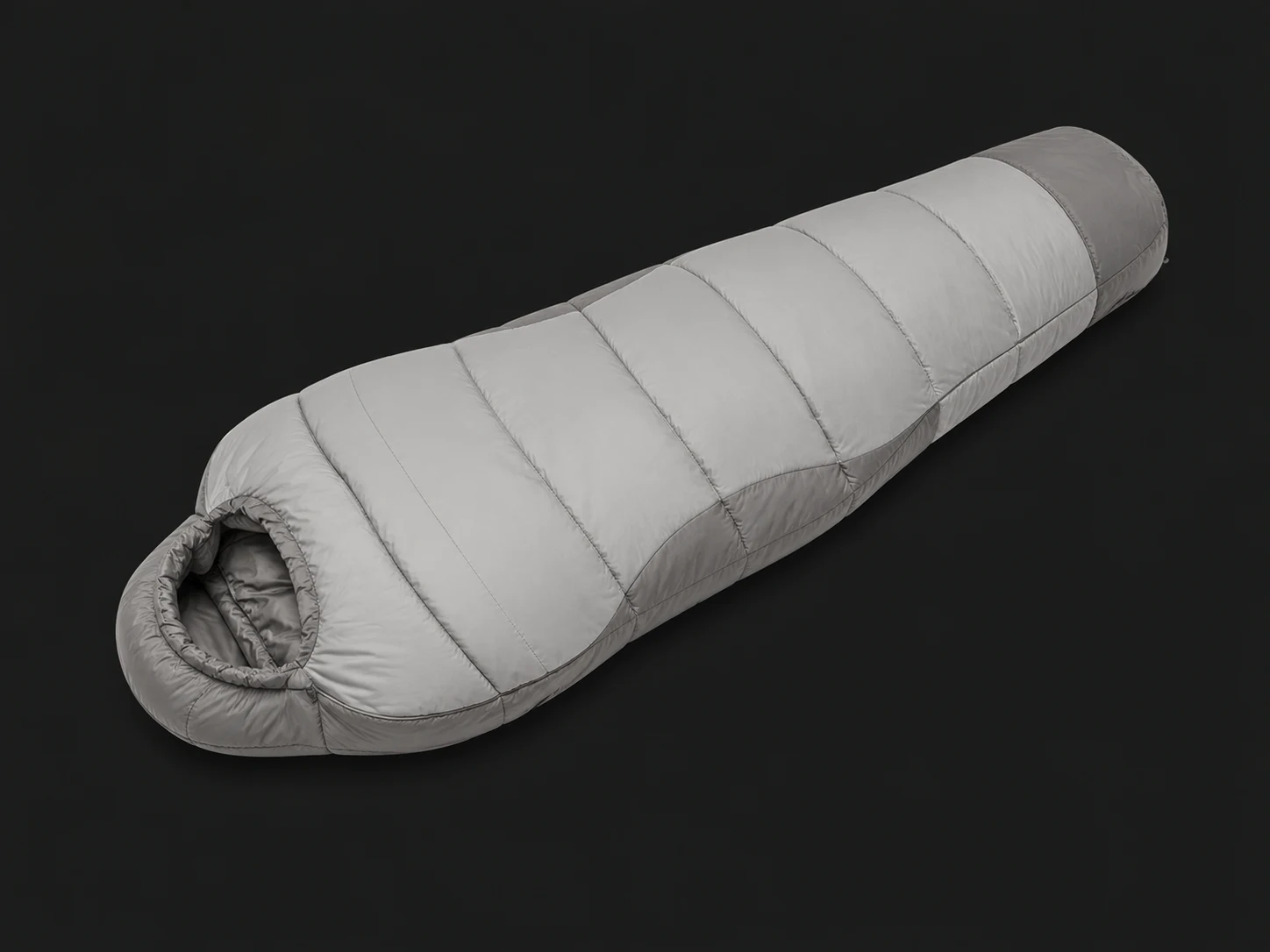 Specialized ergonomic cocoon sniper sleeping bag with figure-8 tactical silhouette